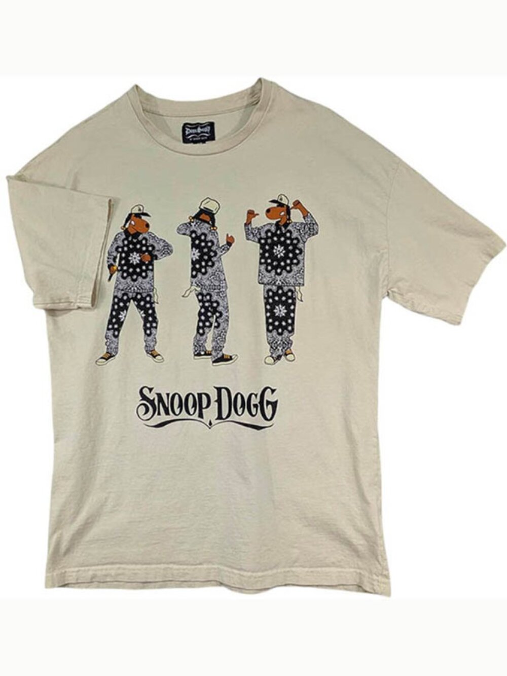 Dogg Supply Snoop Dogg T Shirt Mens M Ivory Y2K 90's West Coast Hip Hop Urban